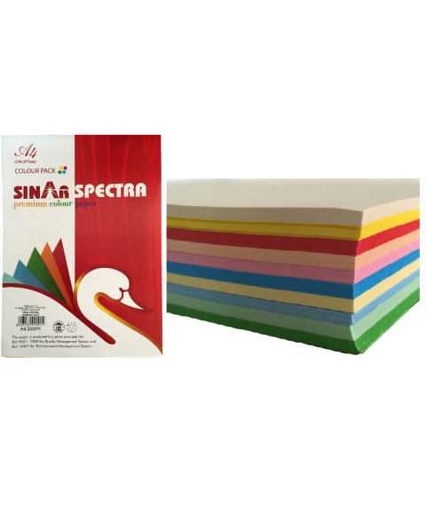 Hîrtie colorată, A4, 10 culori, 250 foi